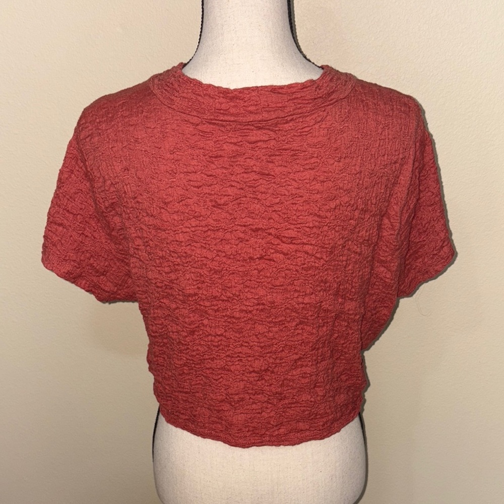 Textured Rust Crop Top - Picture 2 of 3